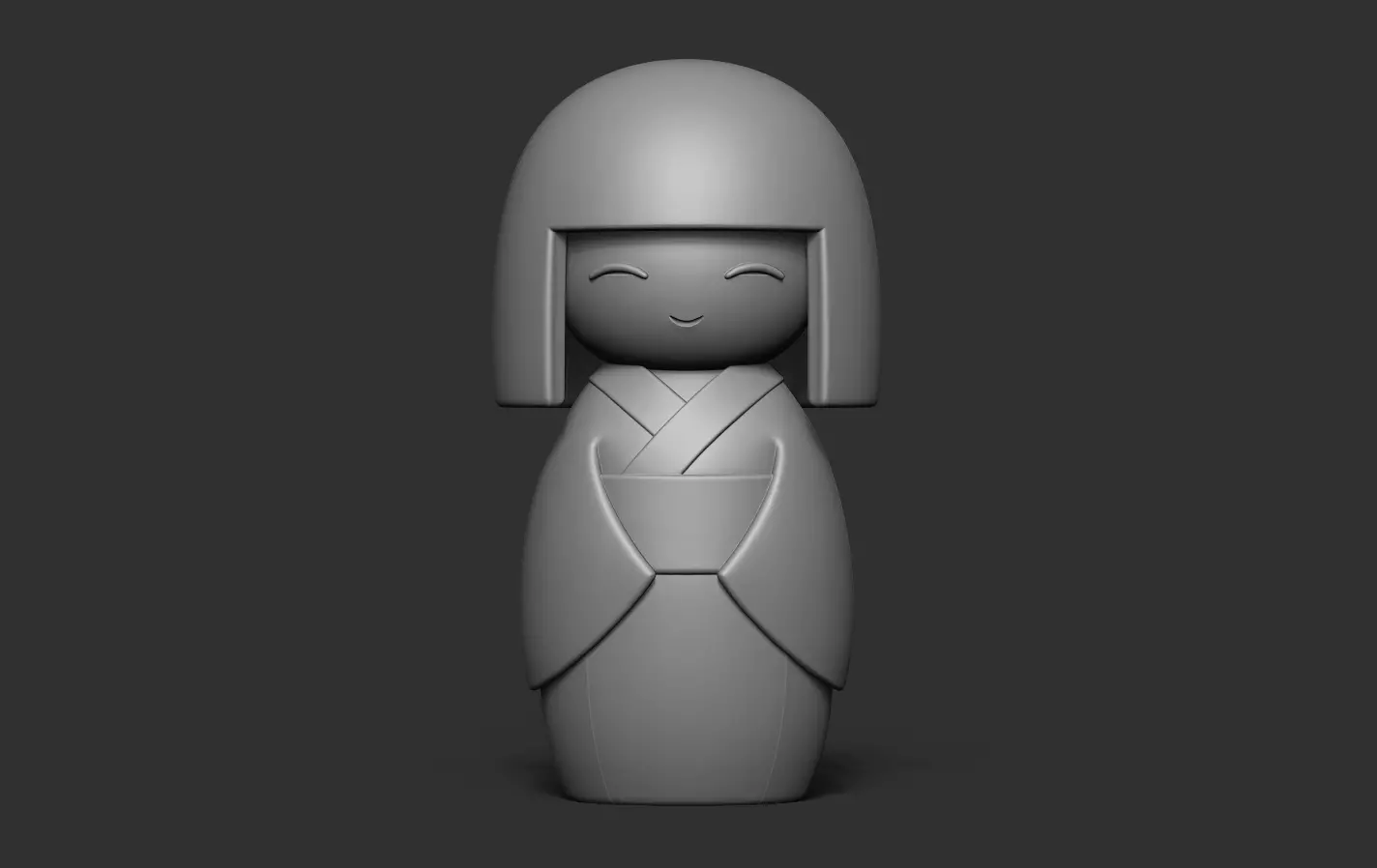 Kokeshi 3D print model_10