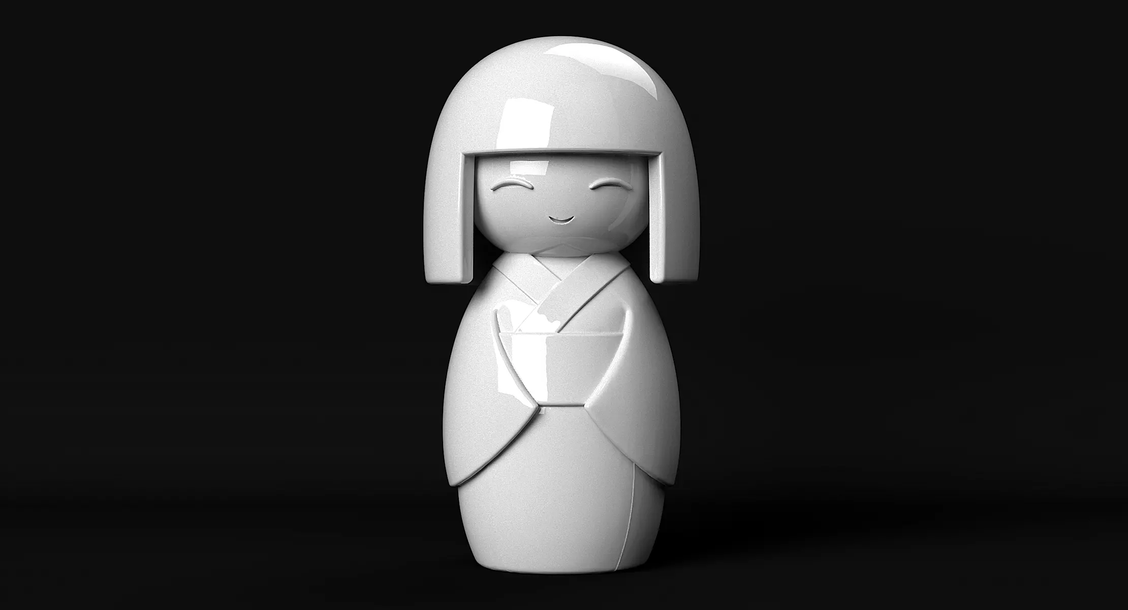 Kokeshi 3D print model_1