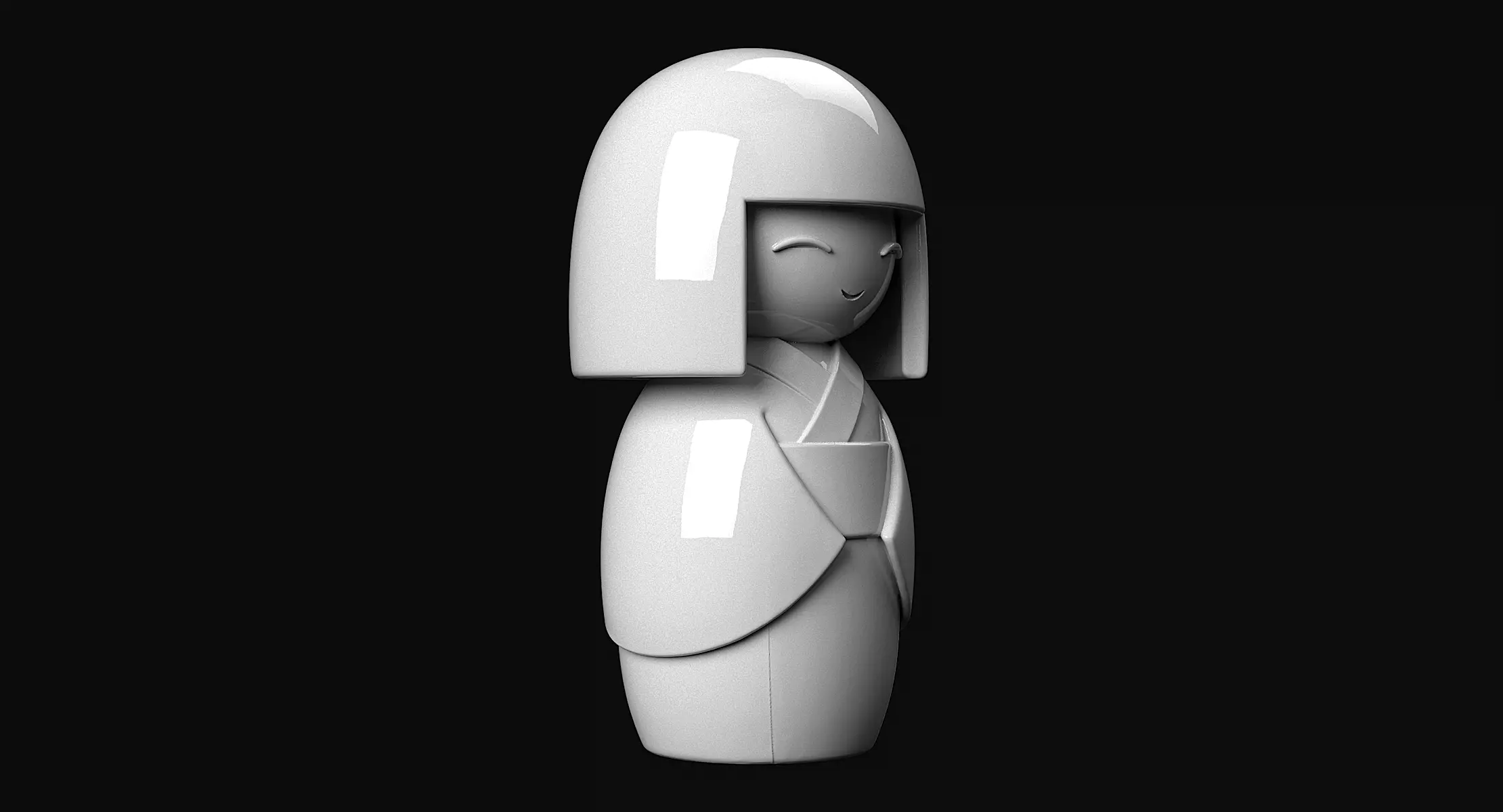 Kokeshi 3D print model_2