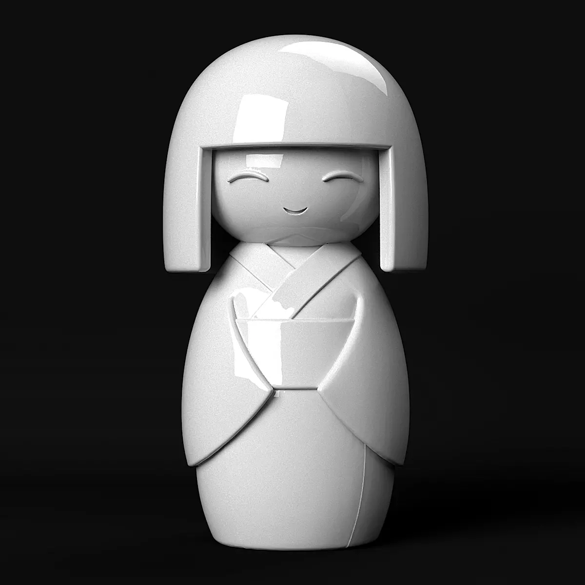 Kokeshi 3D print model_0