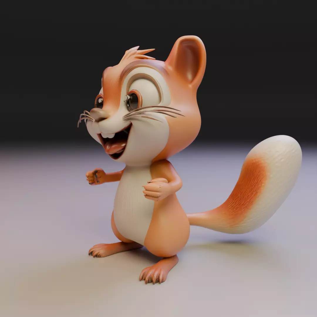 squirrel chibi 3D print model_10