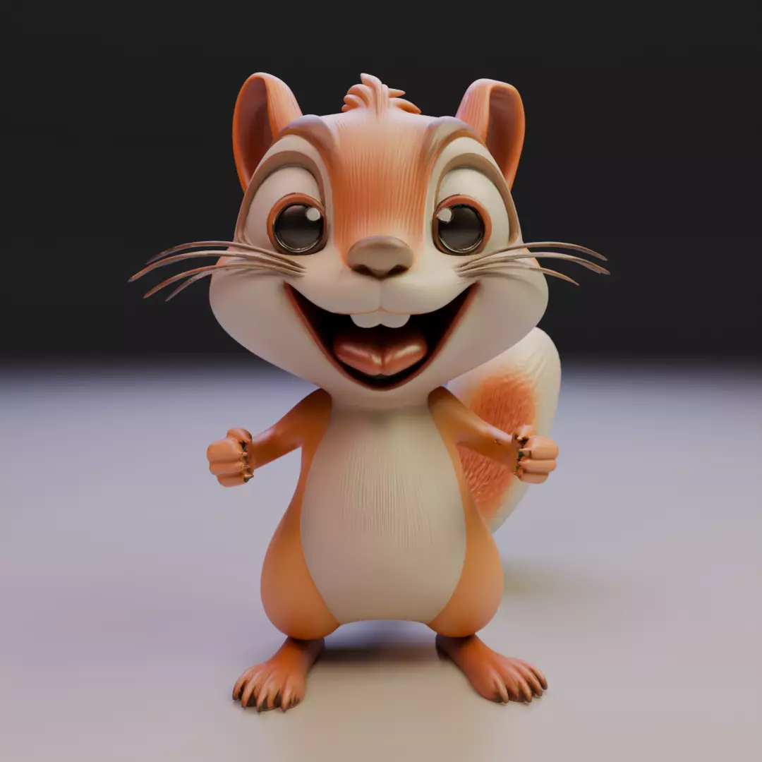 squirrel chibi 3D print model_16