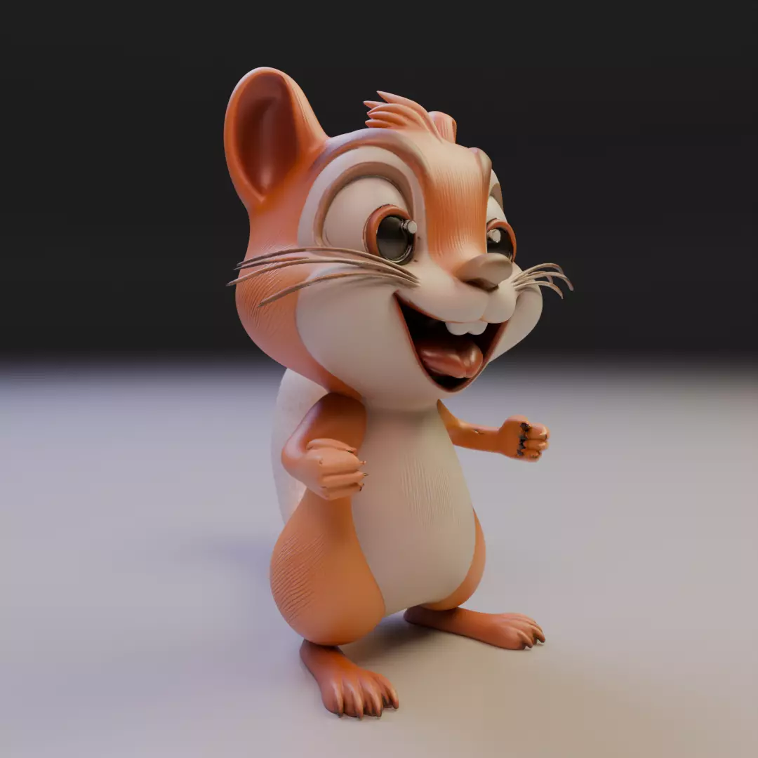squirrel chibi 3D print model_12