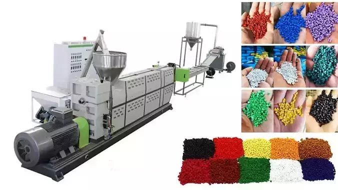 PVC PE PP ABS Granule Production Line - Plastic Recycling Line 3D model