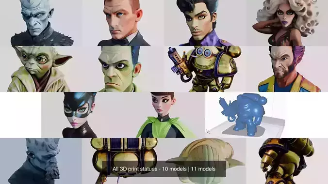 All 3D print statues - 10 models