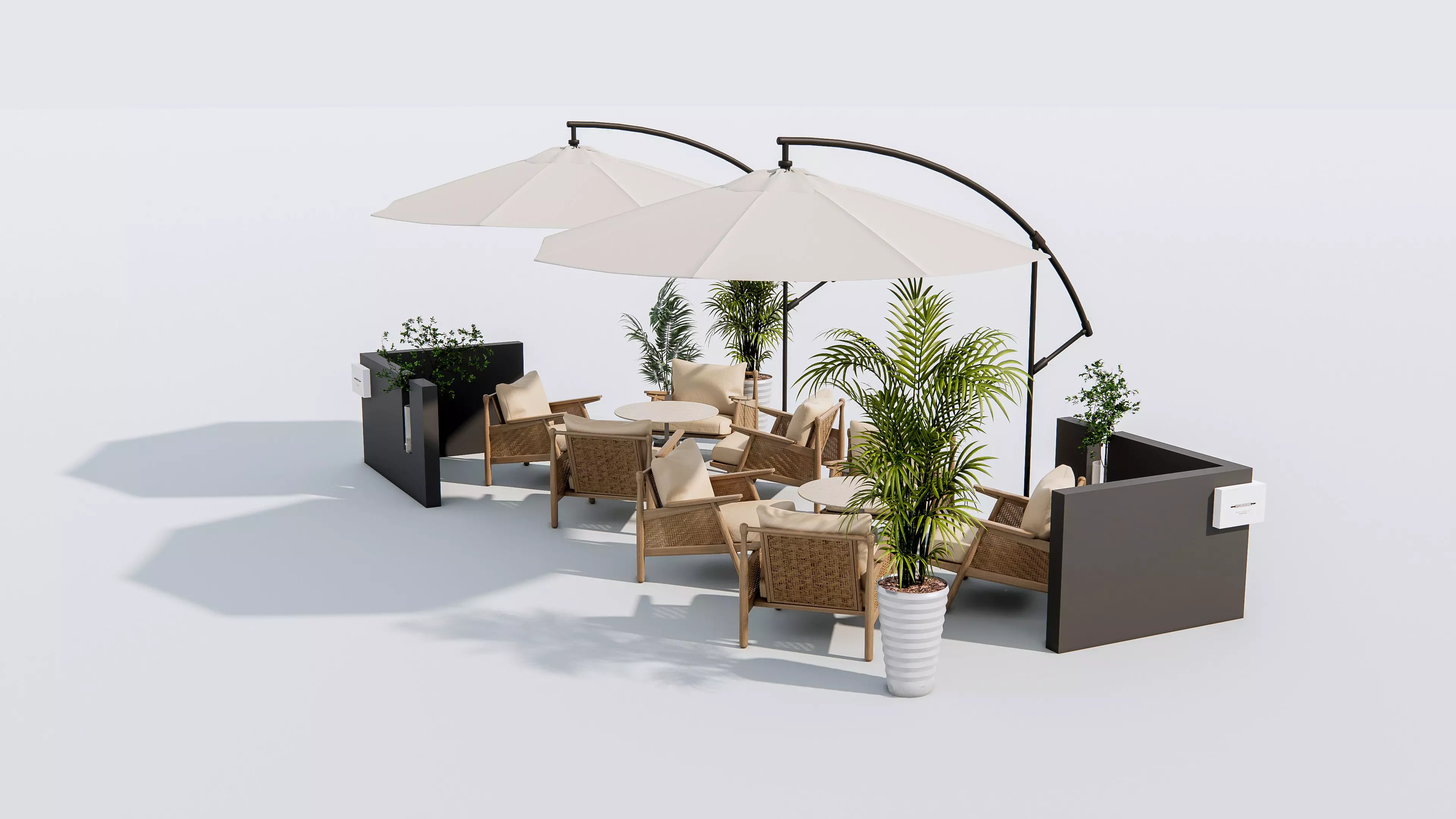Outdoor Cafe and Restaurant Seating Elements 12 3D model_13