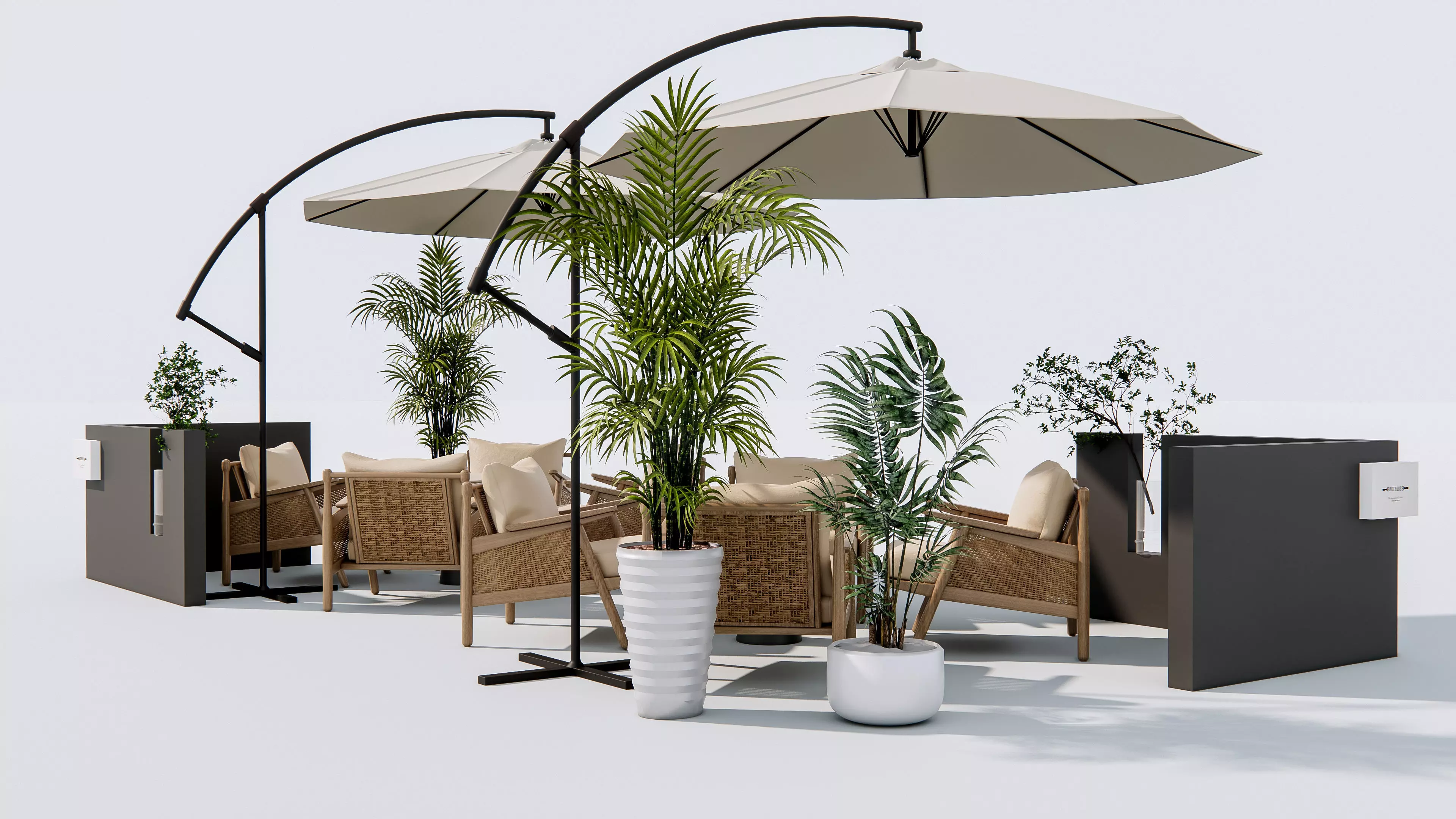 Outdoor Cafe and Restaurant Seating Elements 12 3D model_10