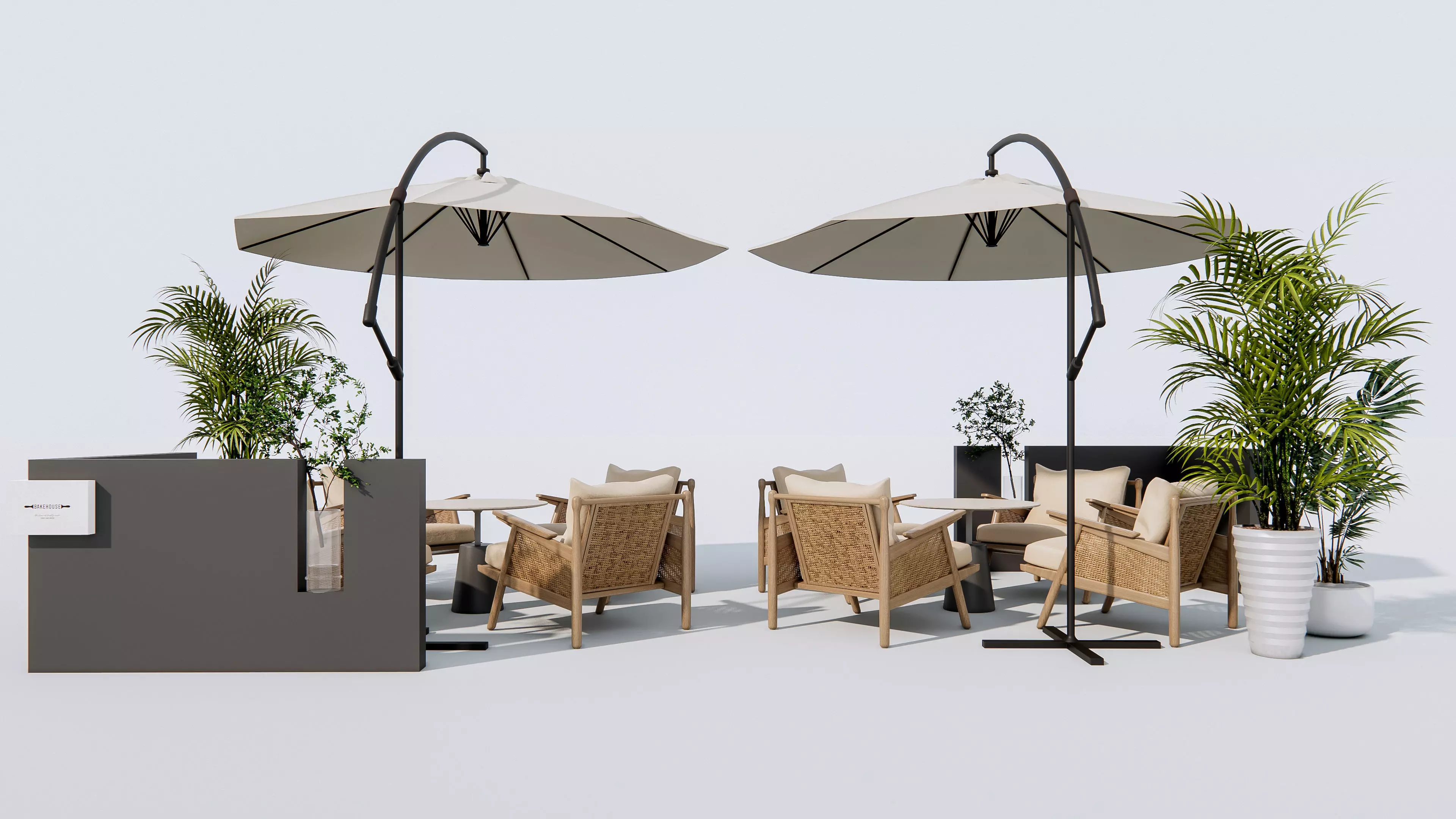 Outdoor Cafe and Restaurant Seating Elements 12 3D model_2