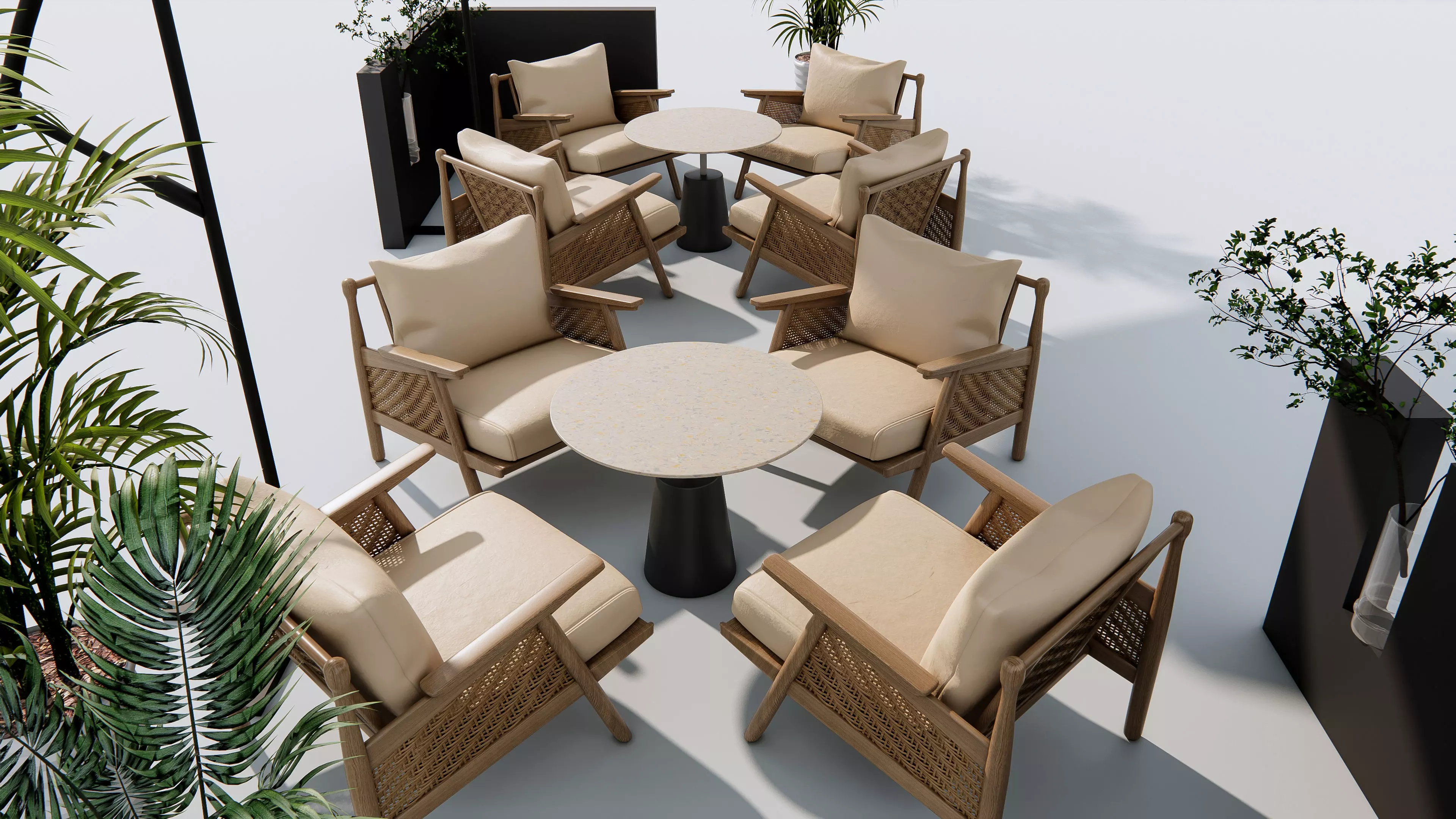 Outdoor Cafe and Restaurant Seating Elements 12 3D model_3