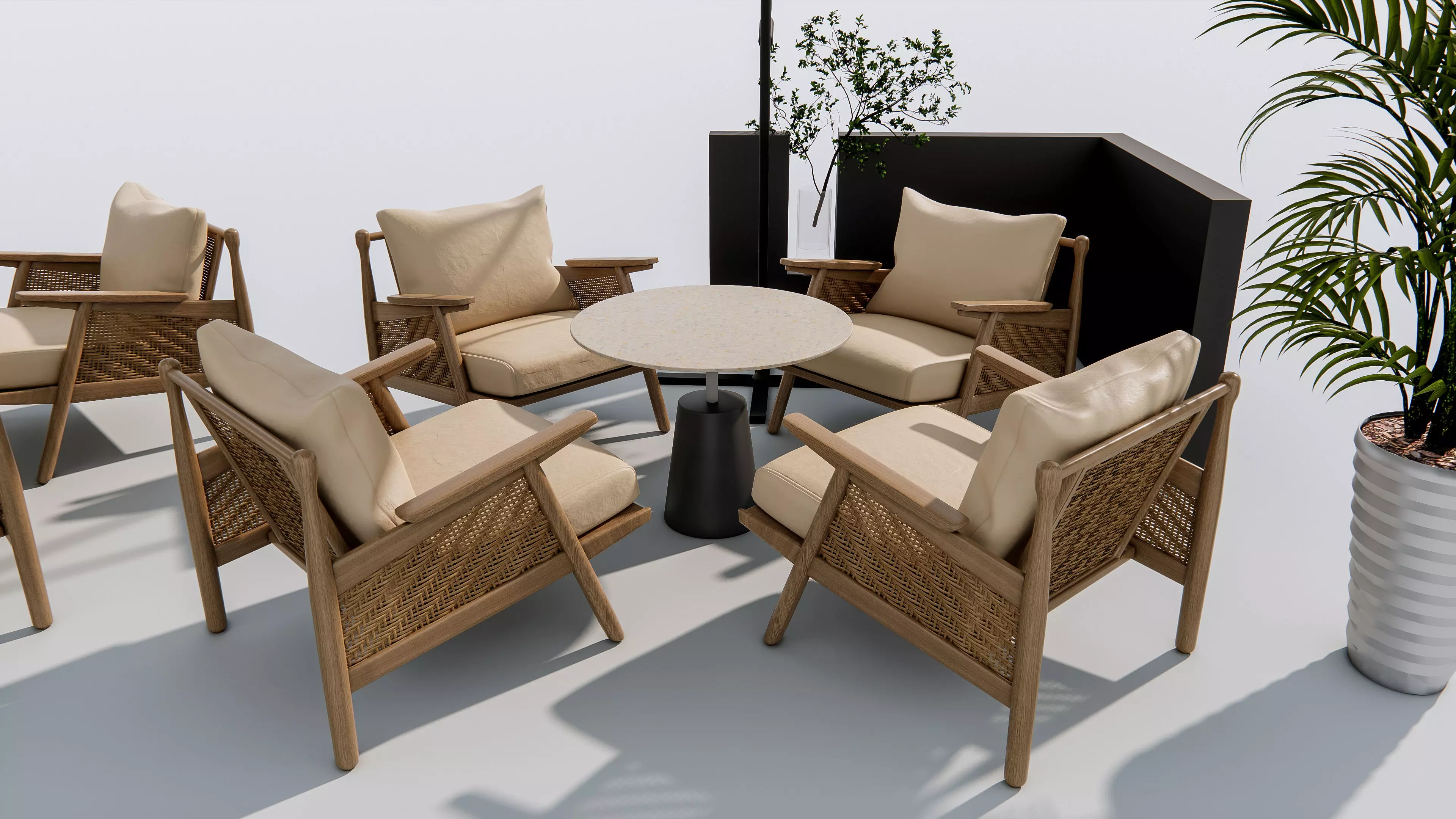 Outdoor Cafe and Restaurant Seating Elements 12 3D model_7