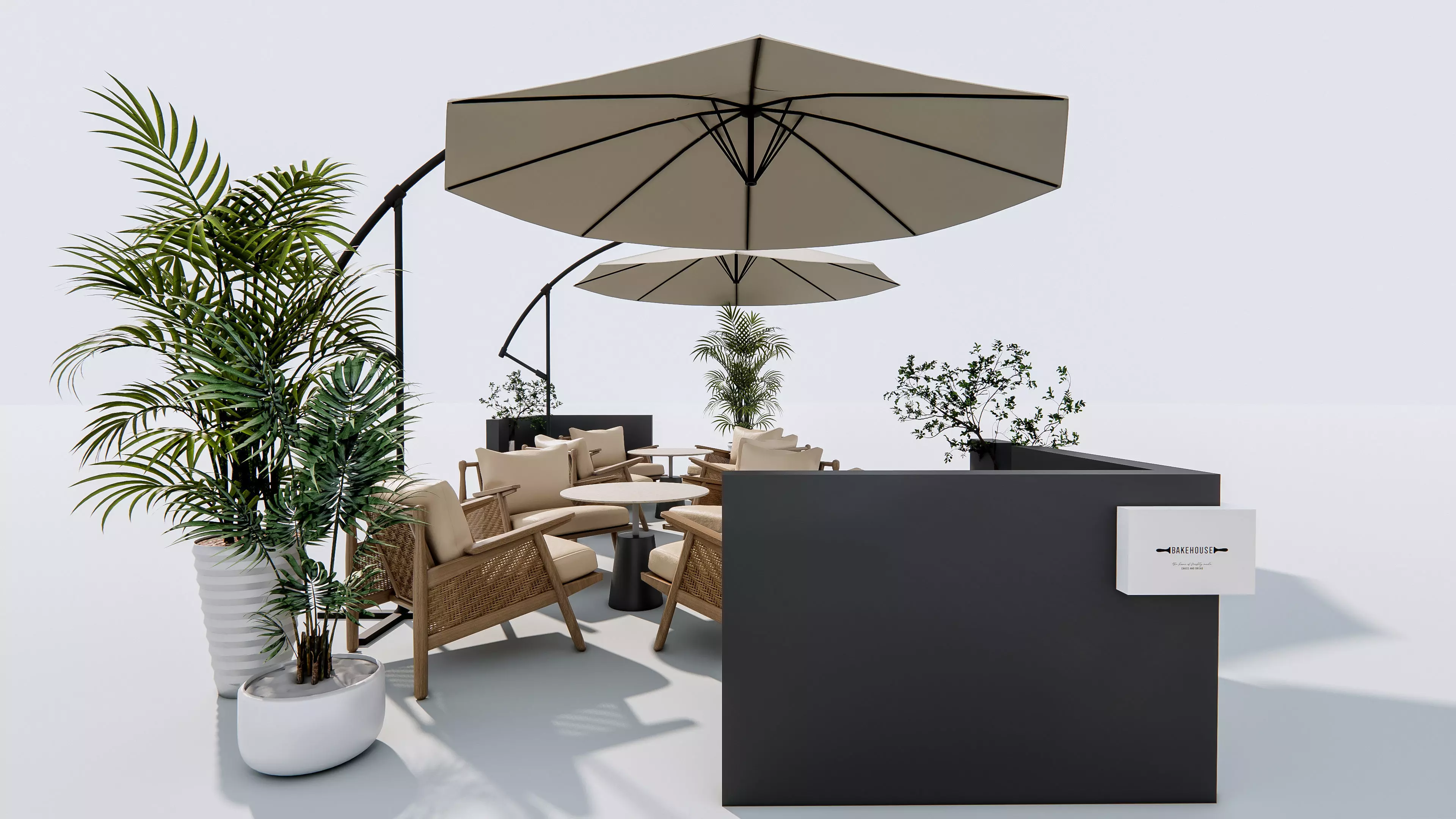 Outdoor Cafe and Restaurant Seating Elements 12 3D model_9