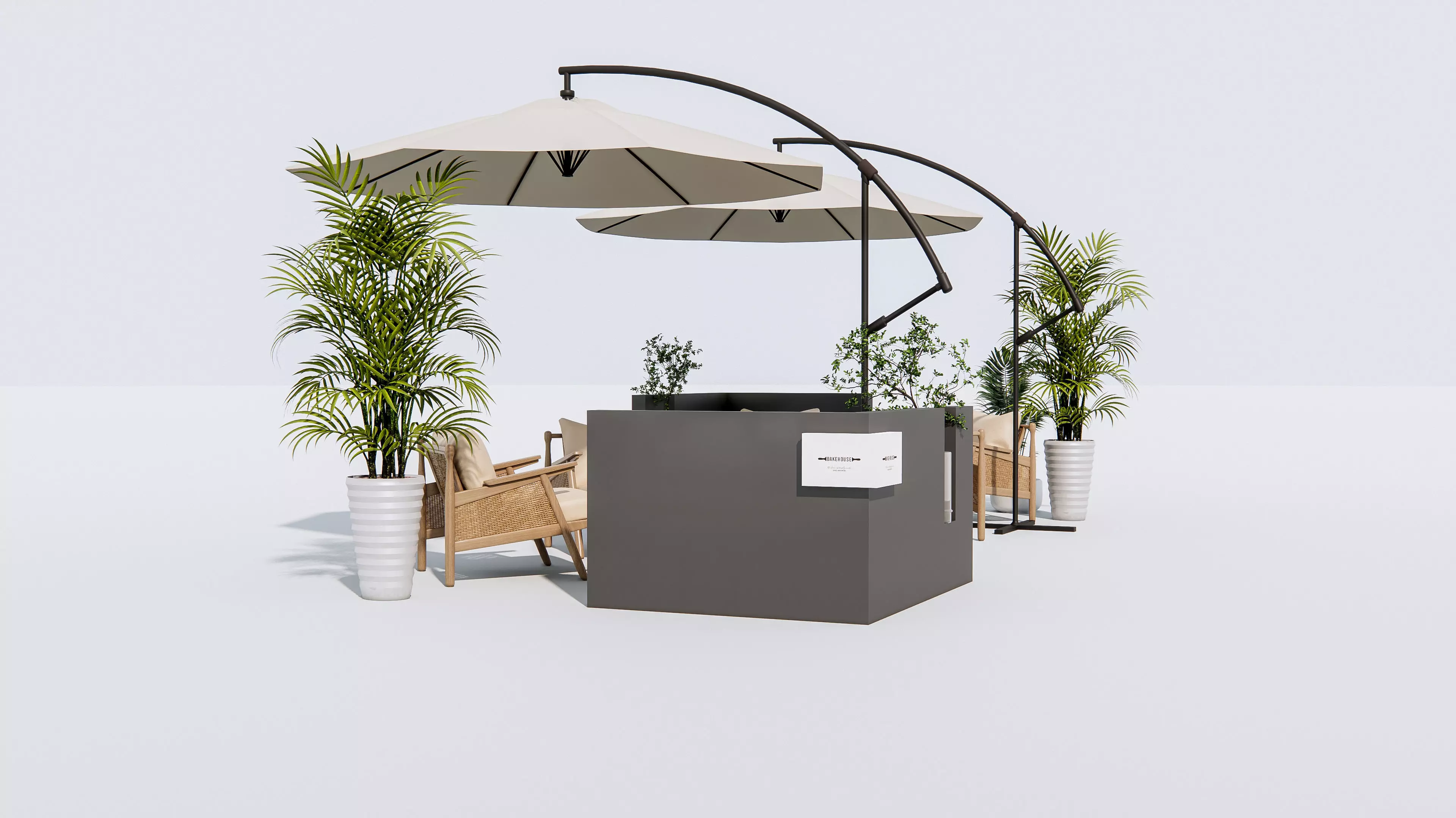 Outdoor Cafe and Restaurant Seating Elements 12 3D model_11