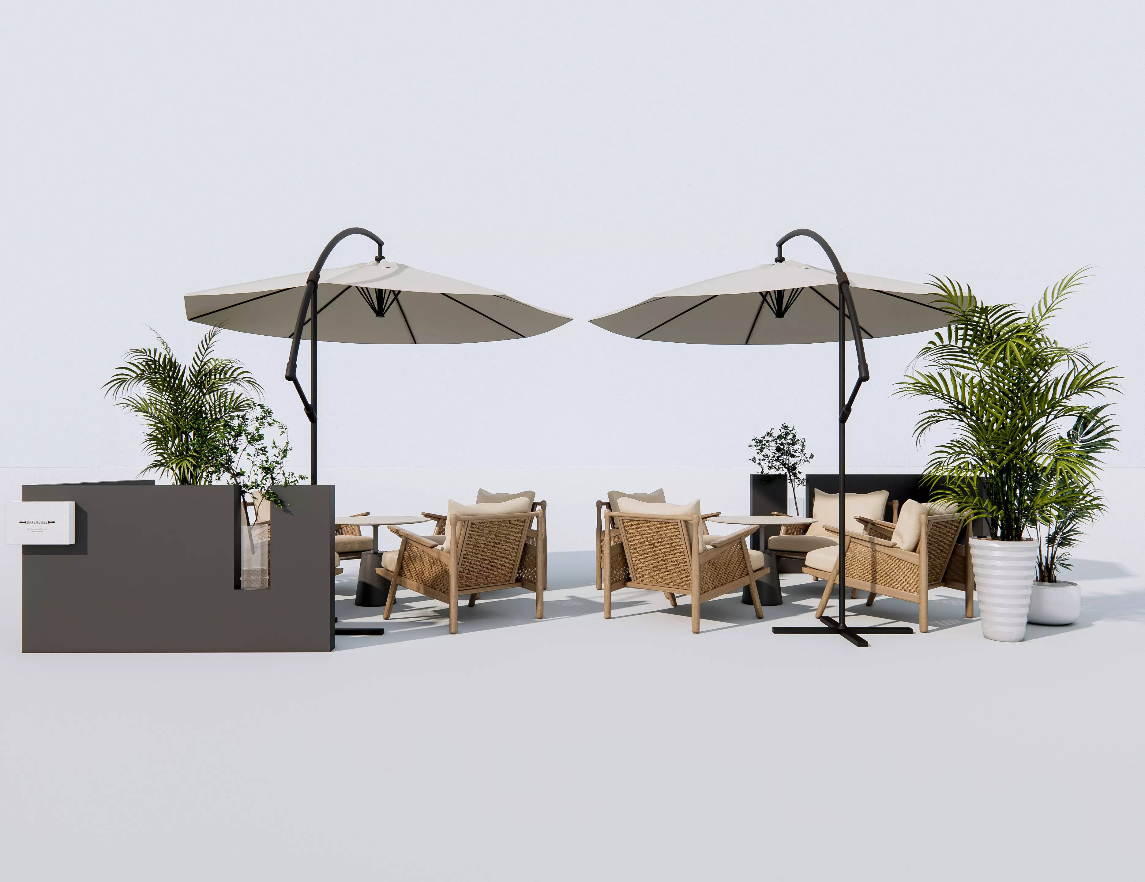 Outdoor Cafe and Restaurant Seating Elements 12 3D model_0