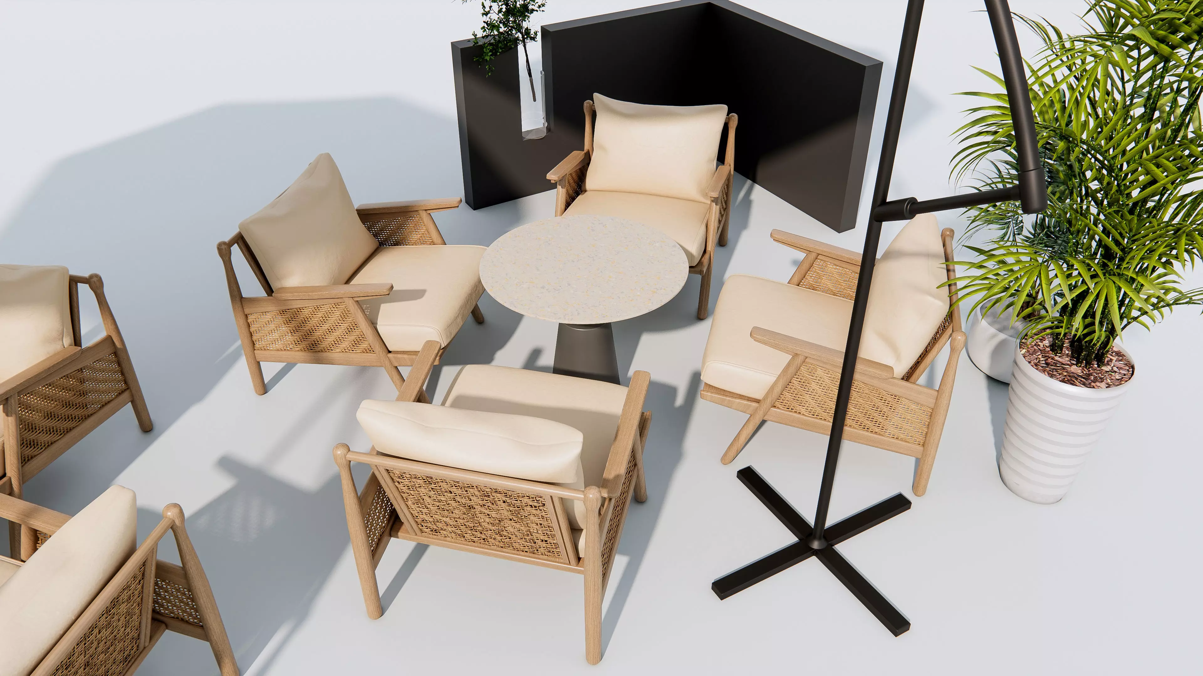 Outdoor Cafe and Restaurant Seating Elements 12 3D model_5