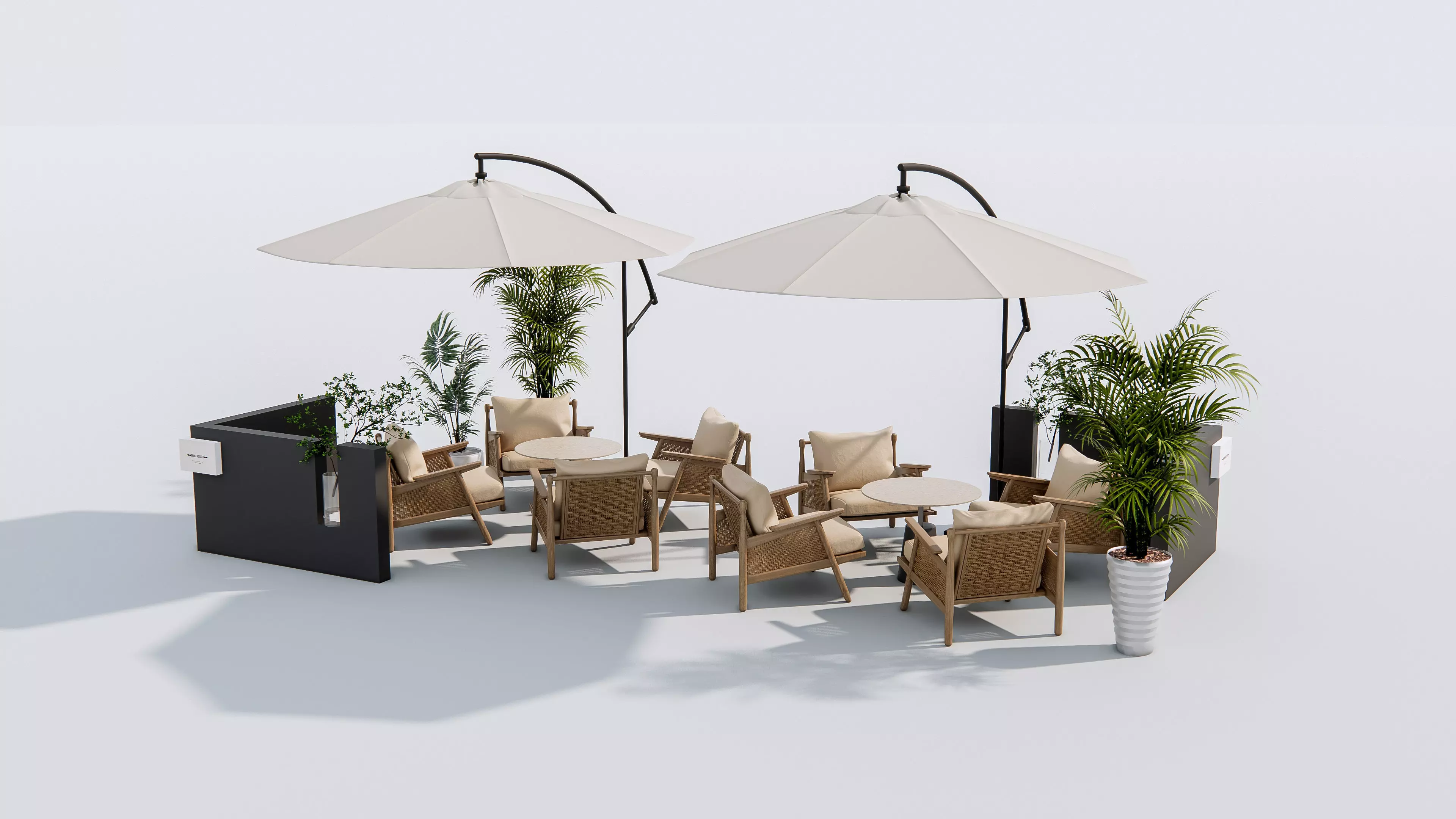 Outdoor Cafe and Restaurant Seating Elements 12 3D model_14