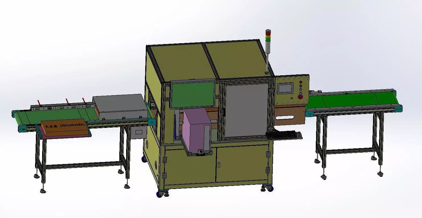 Automatic Box Packaging and Labeling Machine for Retail Cartons 3D model_25