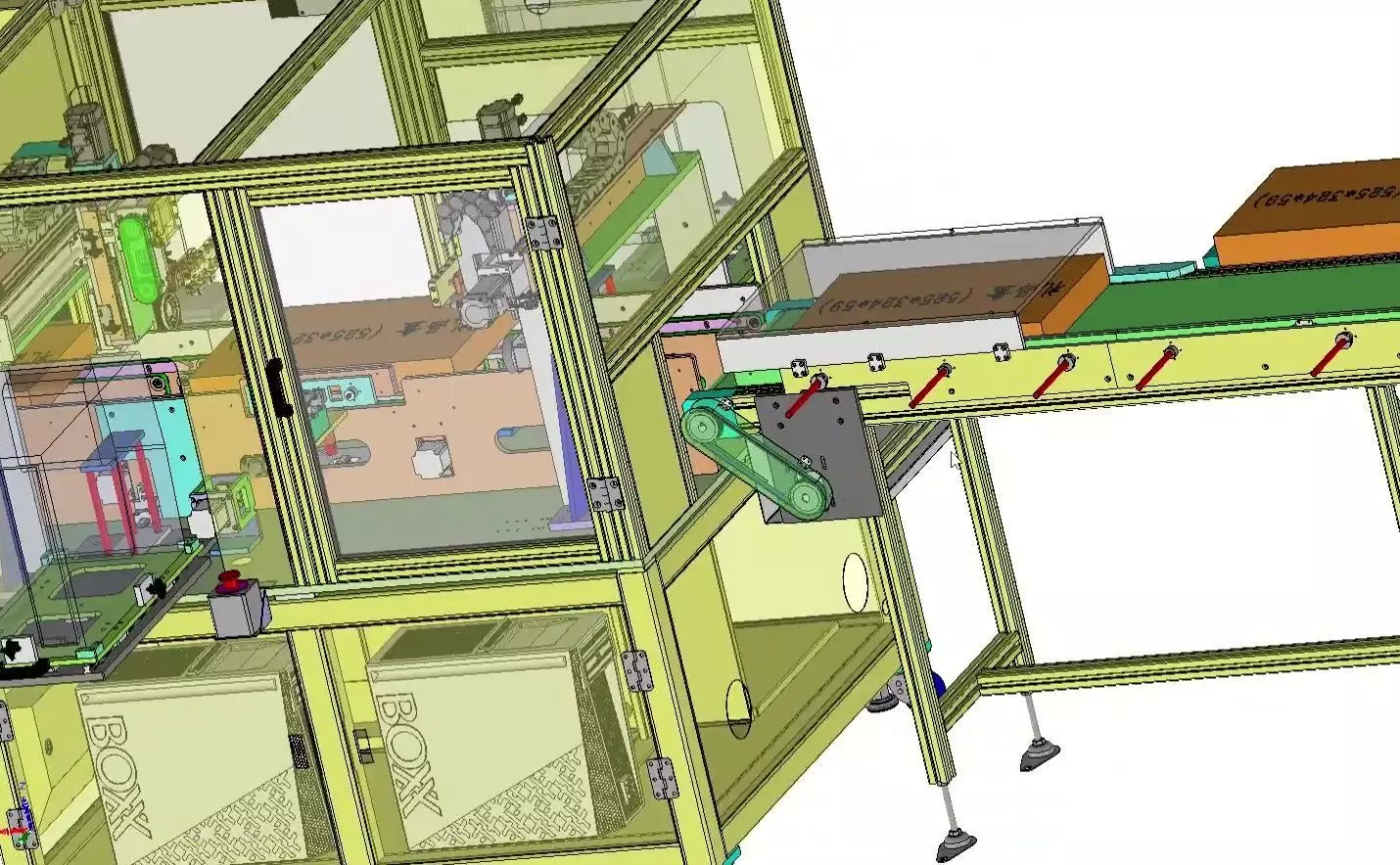 Automatic Box Packaging and Labeling Machine for Retail Cartons 3D model_23