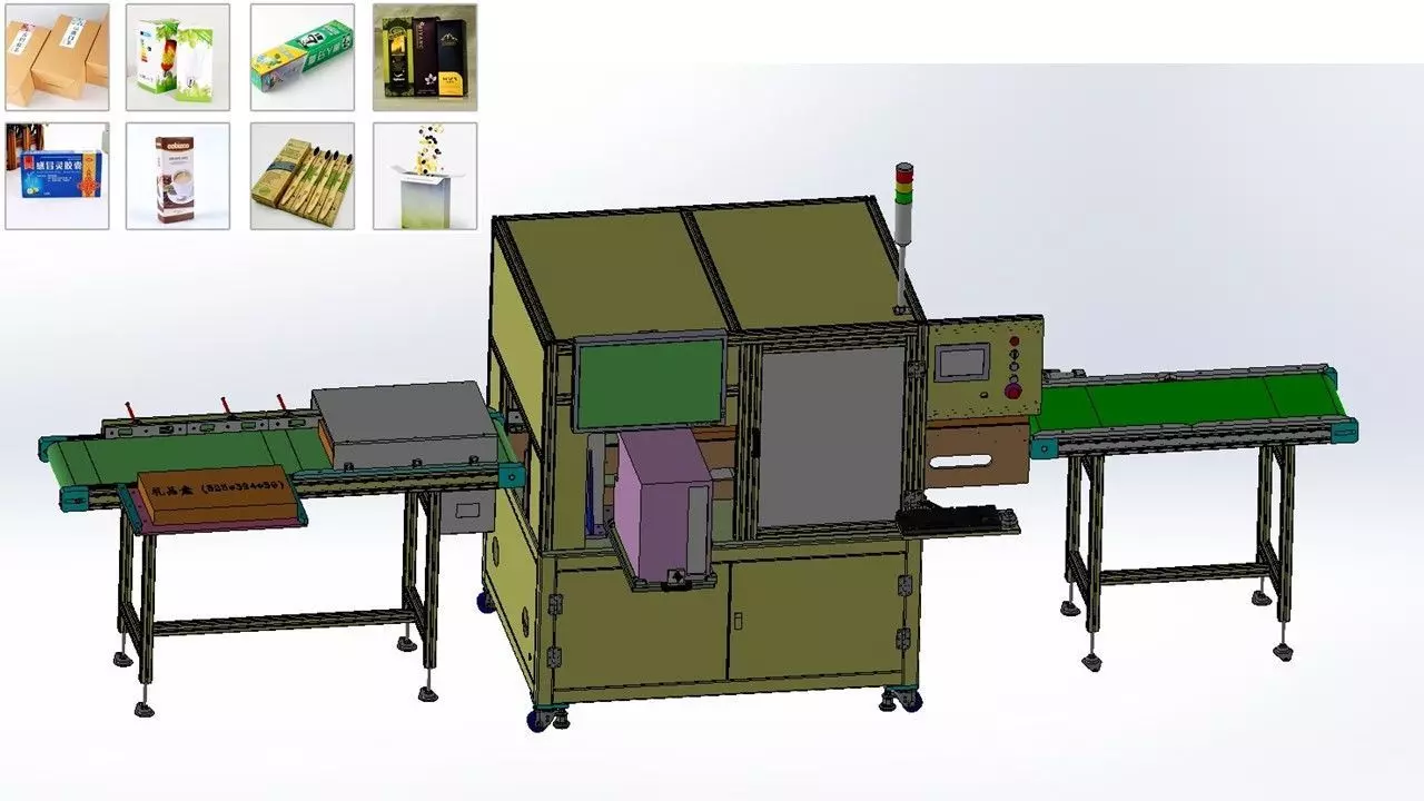 Automatic Box Packaging and Labeling Machine for Retail Cartons 3D model_0