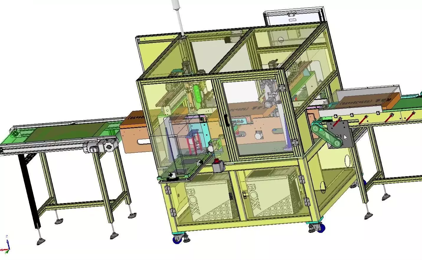 Automatic Box Packaging and Labeling Machine for Retail Cartons 3D model_24