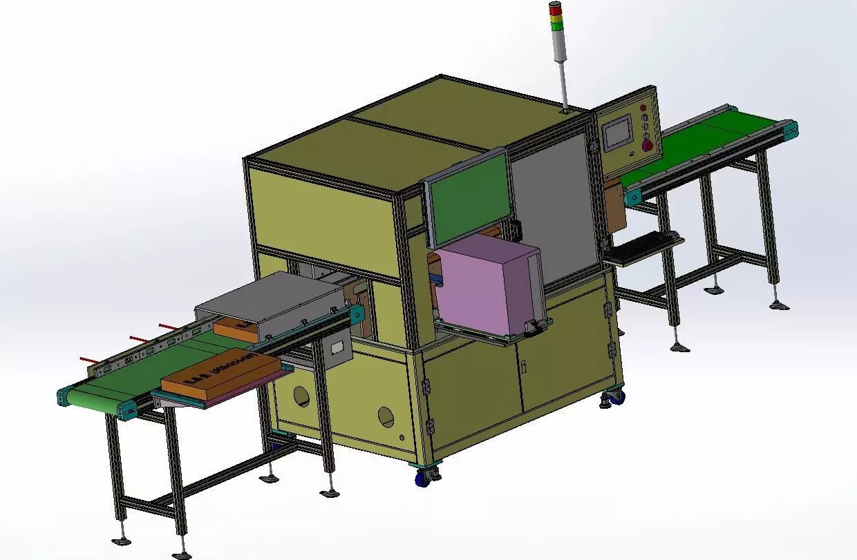 Automatic Box Packaging and Labeling Machine for Retail Cartons 3D model_9