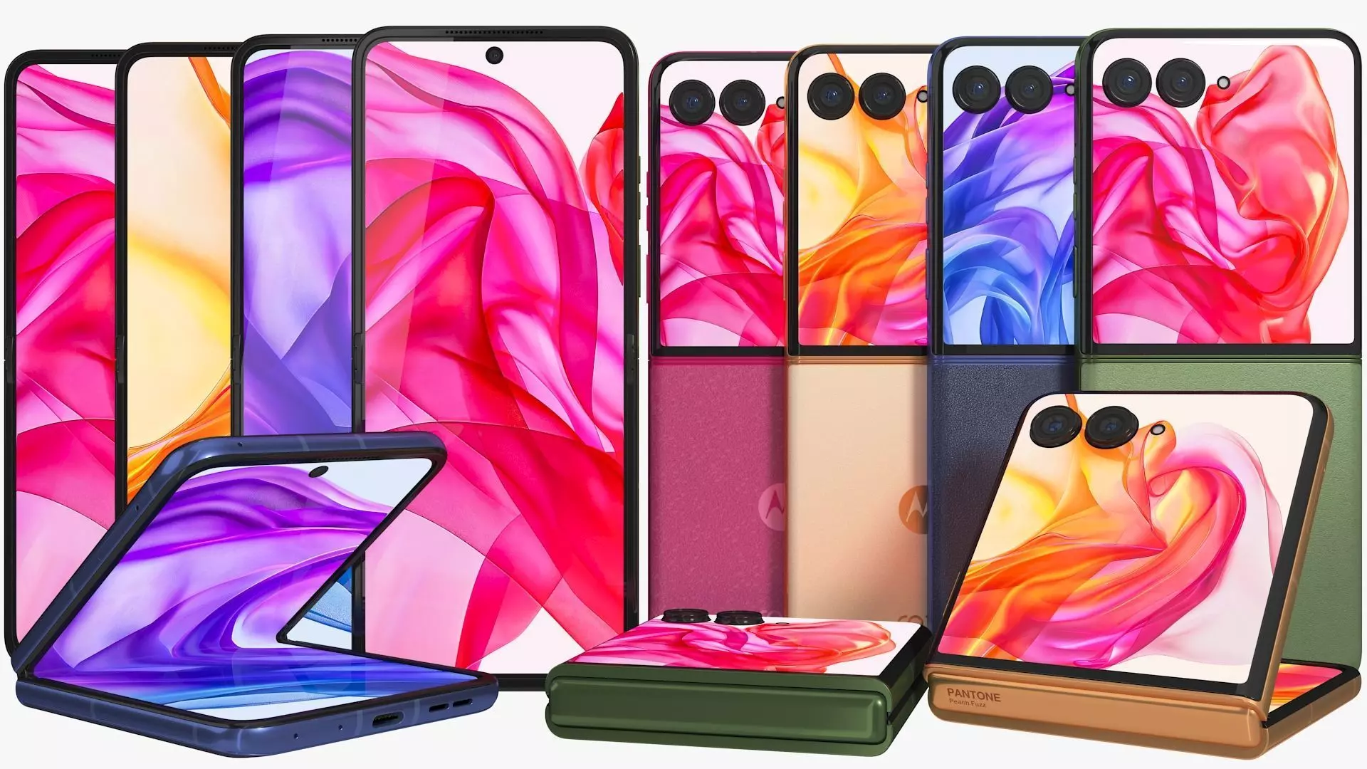 Motorola Razr 50 Ultra All Colors Animated 3D model