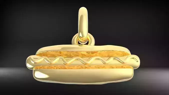 Hot Dog  Pendant Necklace Charm bracelet Jewelry 3D print model