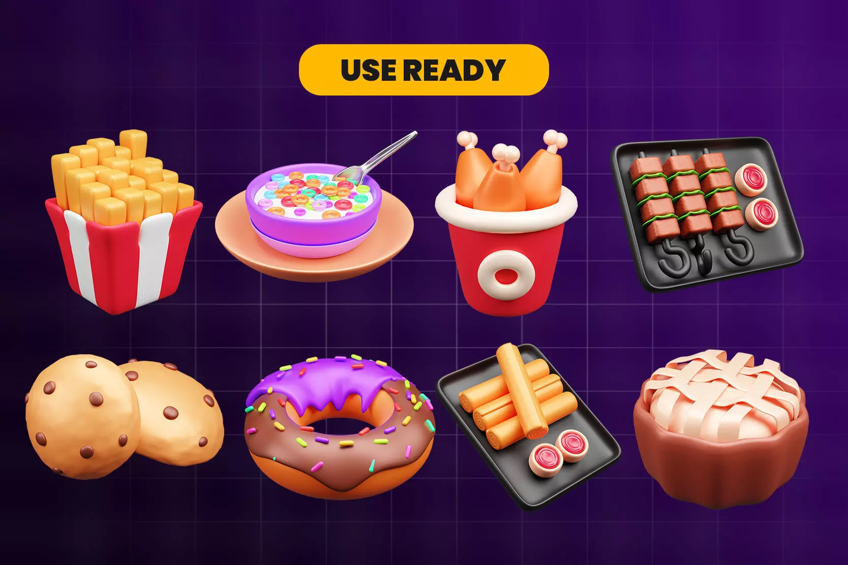 Food and Beverage 3d Icon Pack 3D model_3