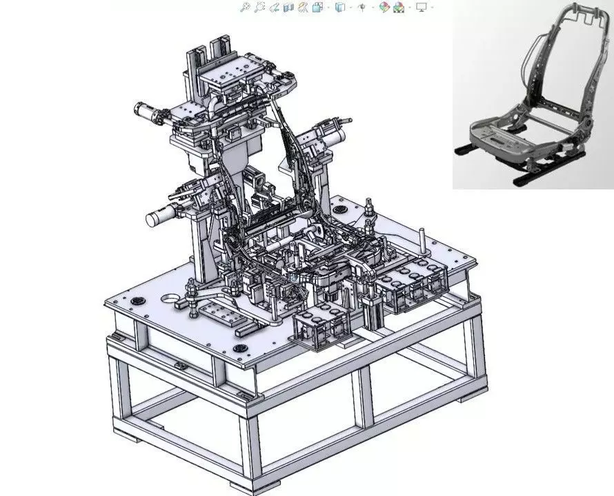Automotive Car Seat Welding Fixture for Precision Assembly 3D model