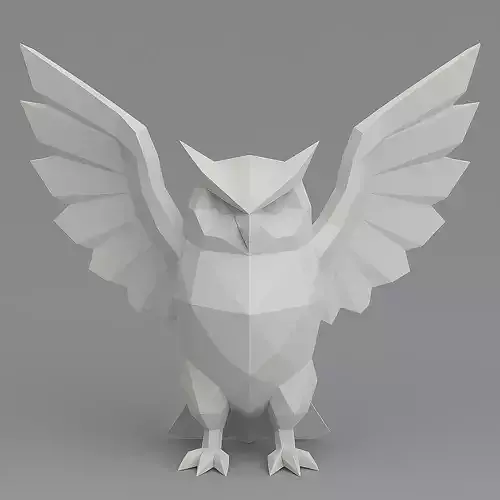 Low Poly Papercraft Owl