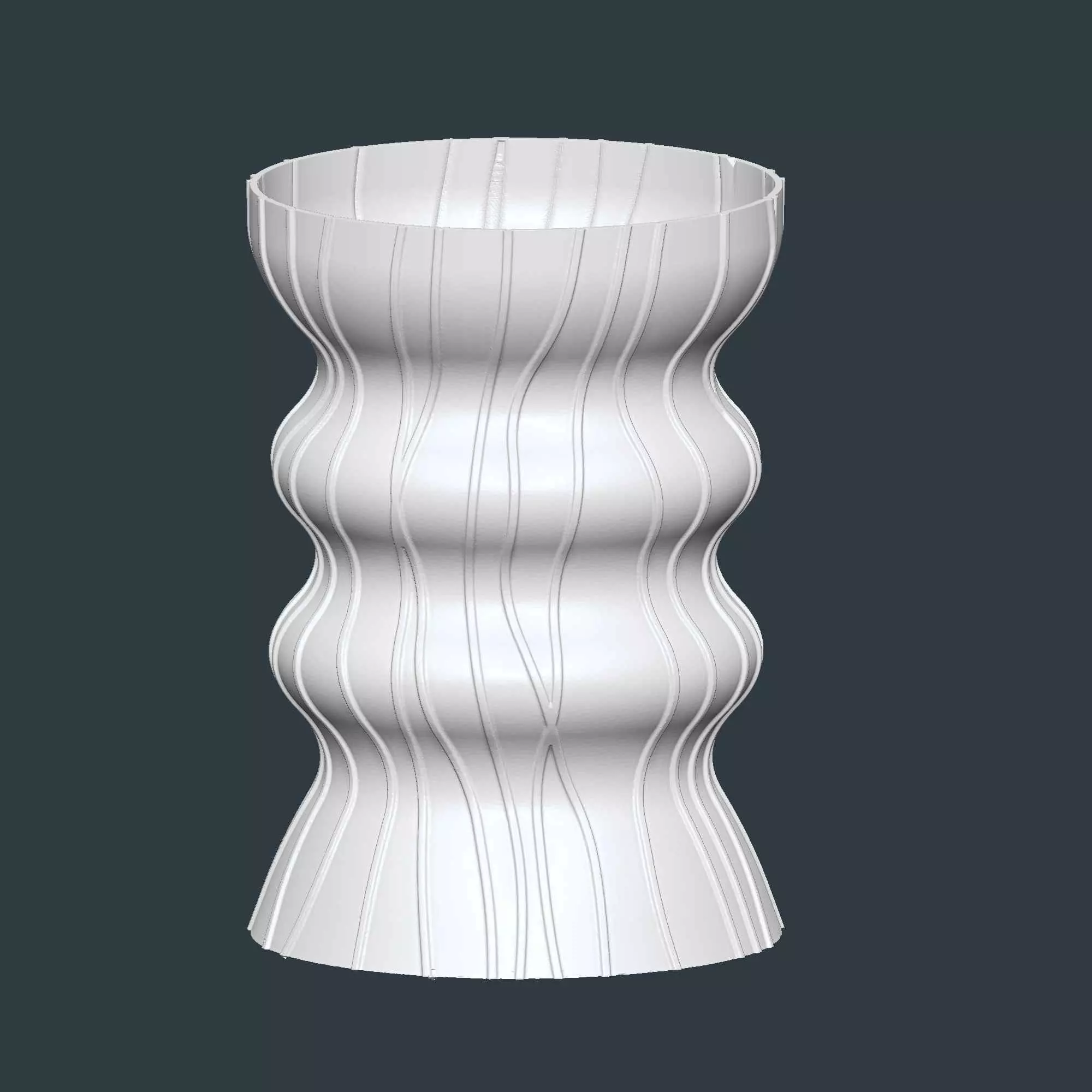 Modern Stylish Flower Vase 3D Print No Supports 3D print model_5