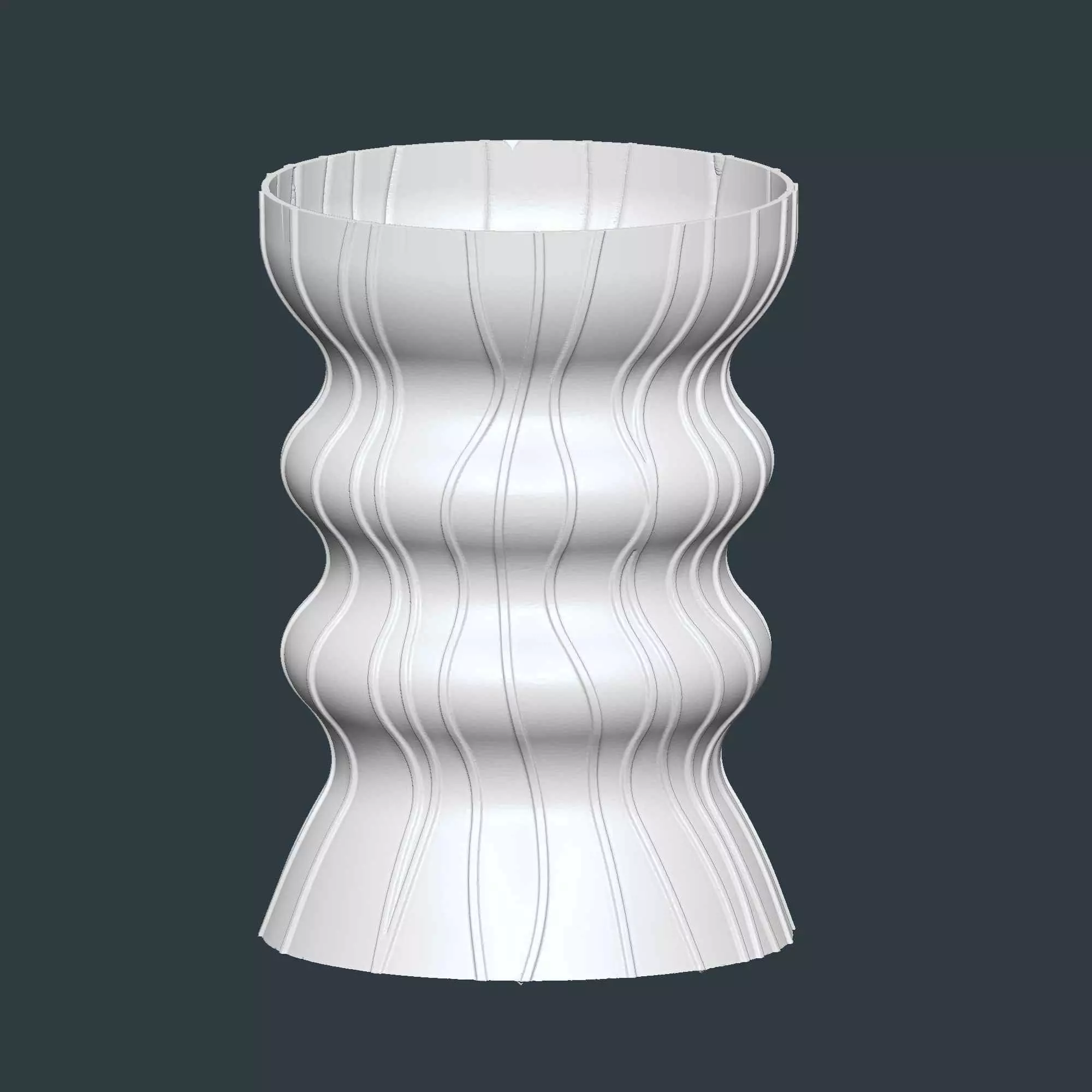 Modern Stylish Flower Vase 3D Print No Supports 3D print model_1