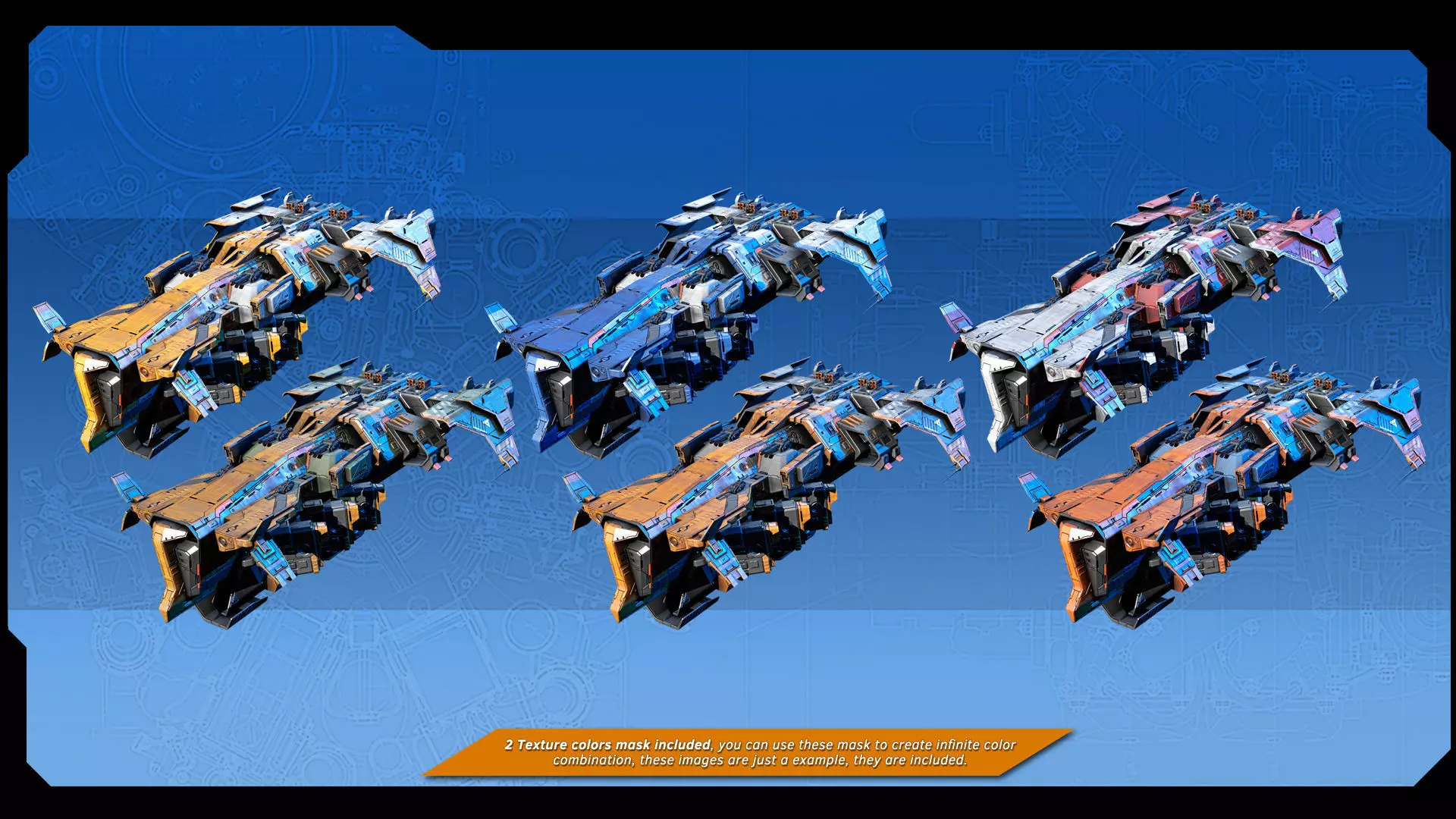 STARSHIPS - Pack06 Low-poly 3D model_24