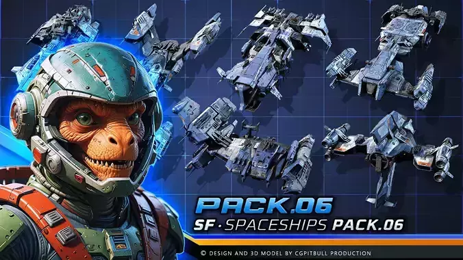 STARSHIPS - Pack06 Low-poly 3D model