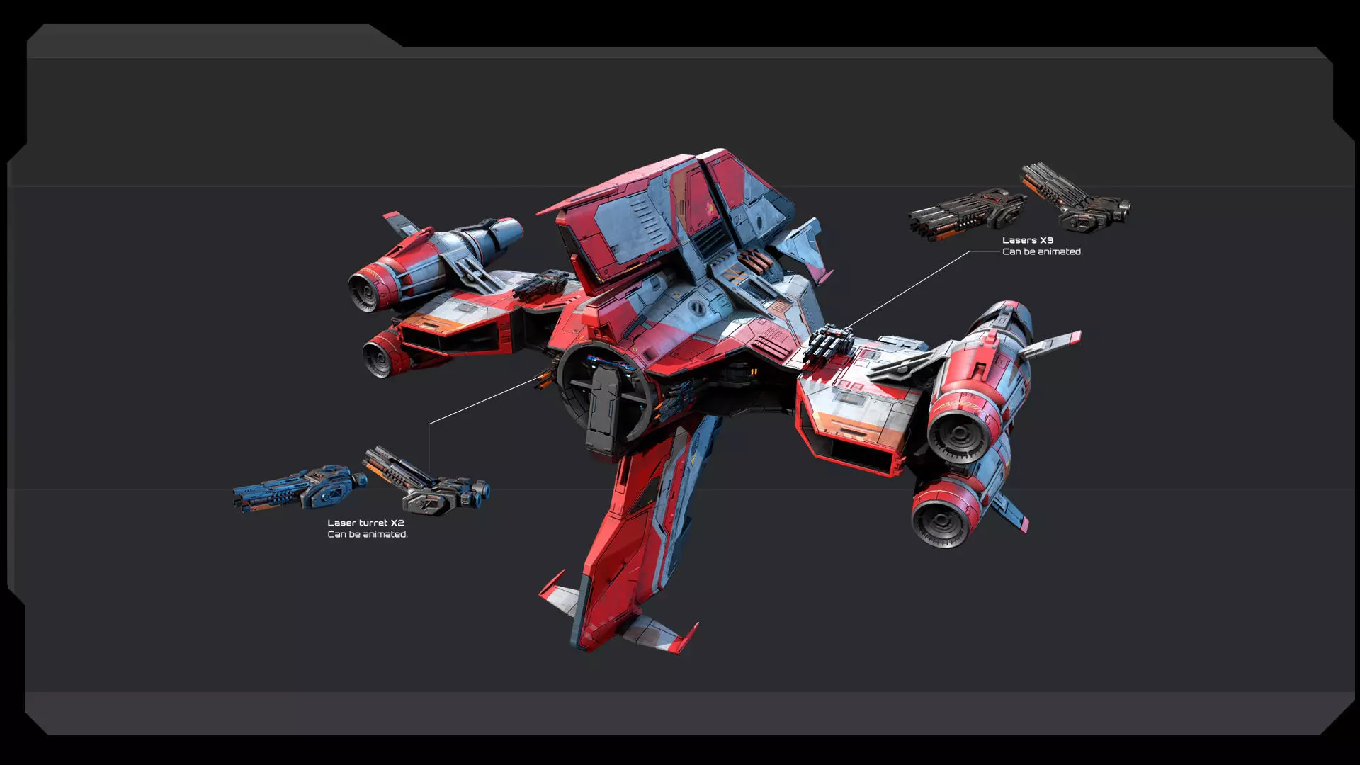 STARSHIPS - Pack06 Low-poly 3D model_6