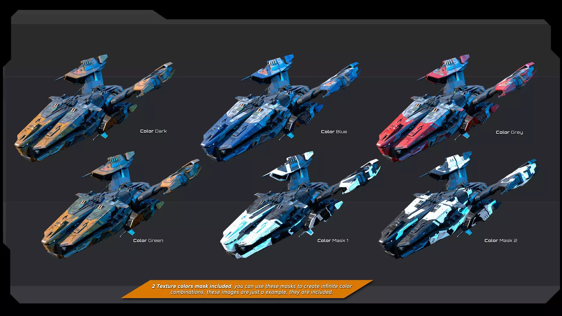 STARSHIPS - Pack06 Low-poly 3D model_4