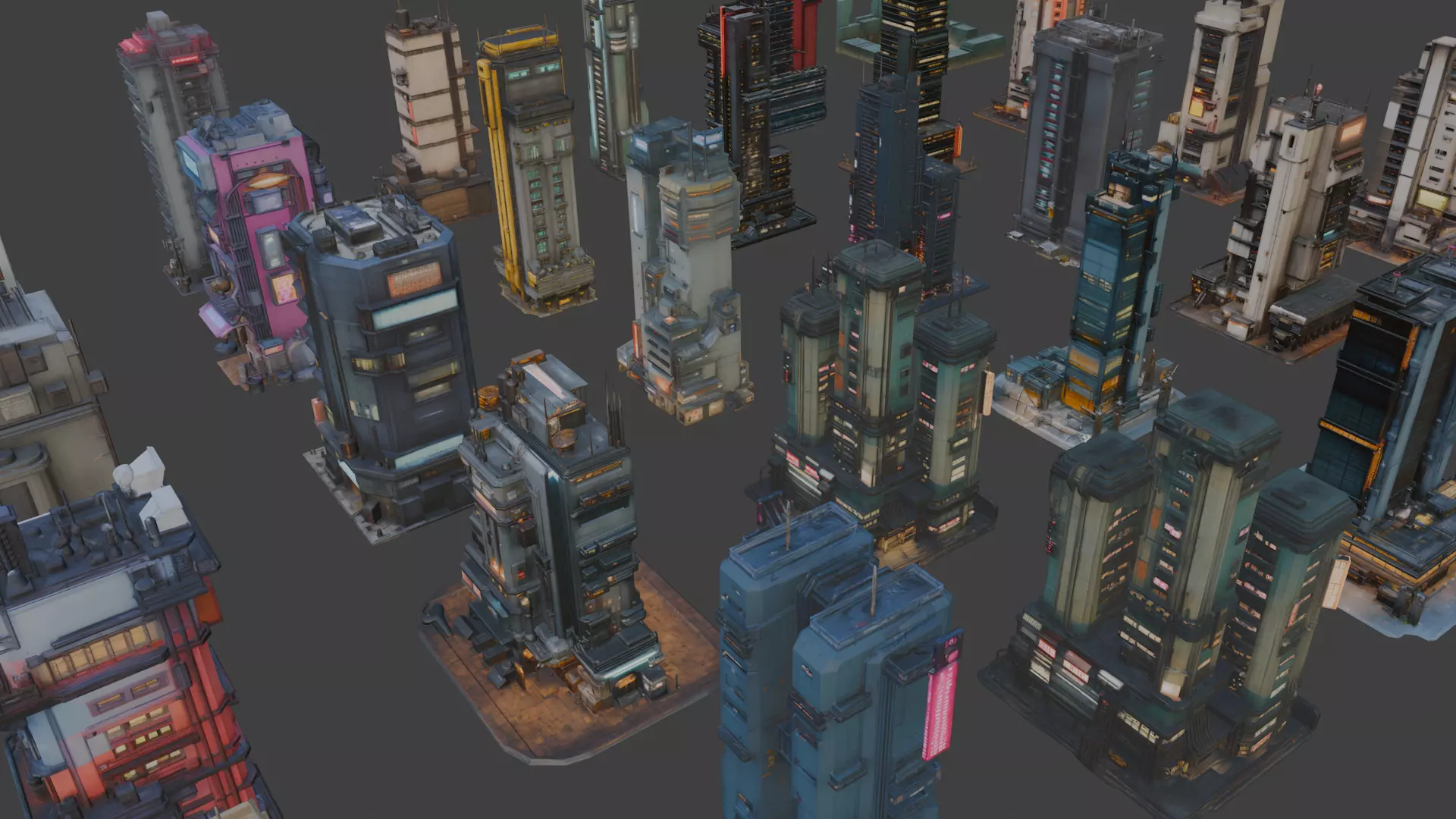 Sci-Fi Architecture Set 2 3D model_3