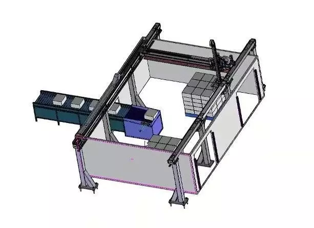 High-Speed Smart Palletizer CNC Gantry for Carton and Bag Stack 3D model_1