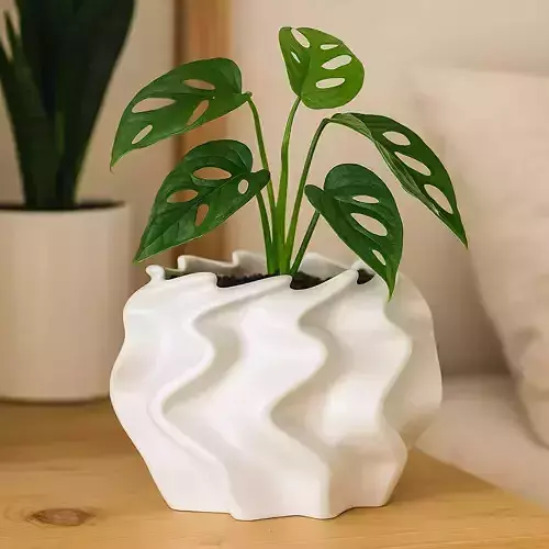 Modern Plant Pot No Supports Printable with Drainage