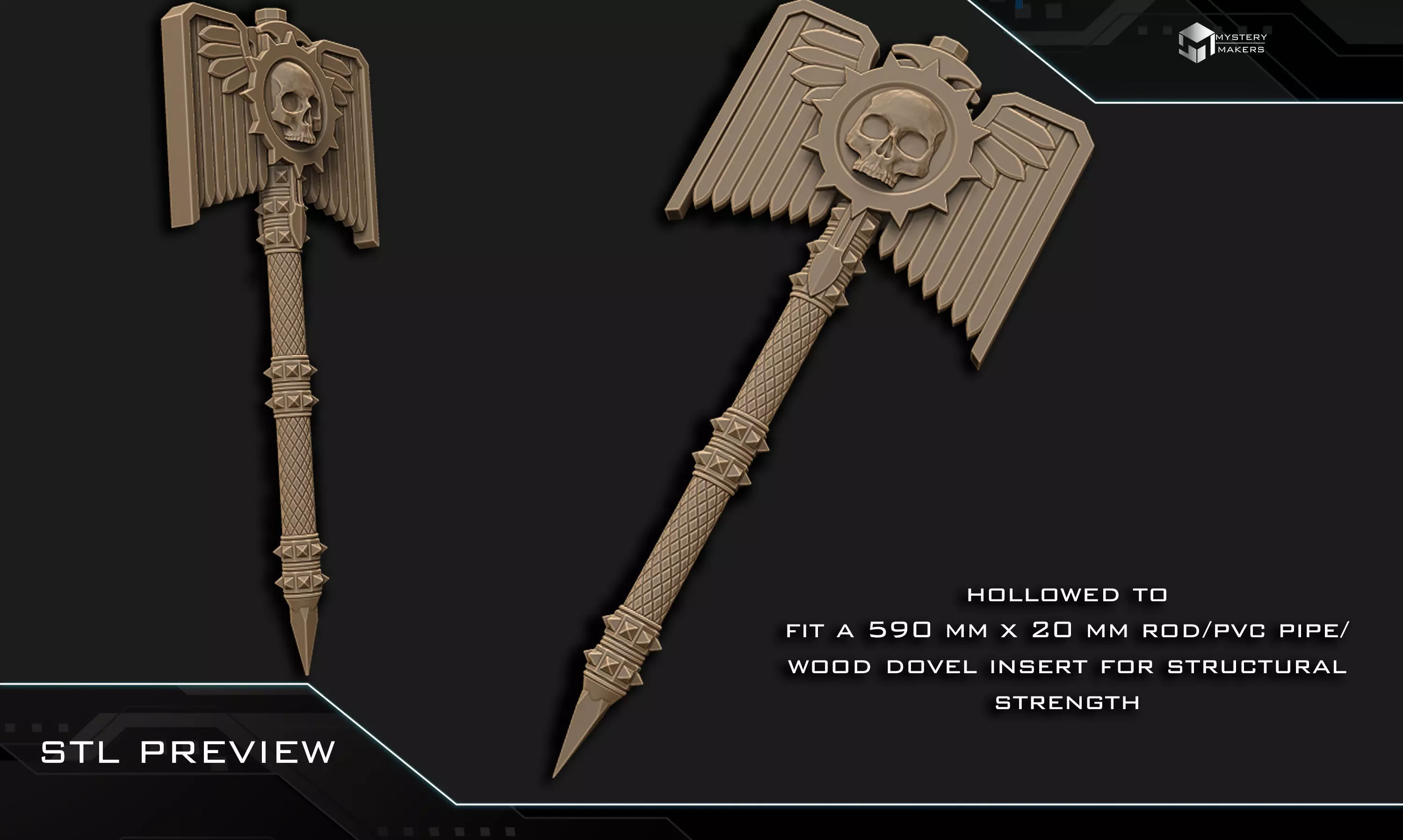 Crozius Arcanum 3D print model_1