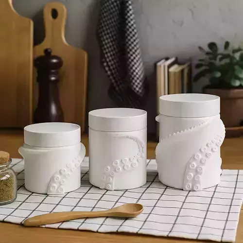 Octopus Tentacles Set of 3 Jars for Kitchen No Supports 3D print model