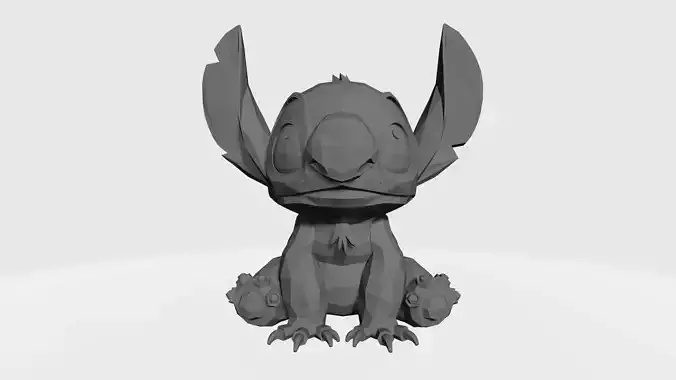 Low Poly Stitch Sculpture