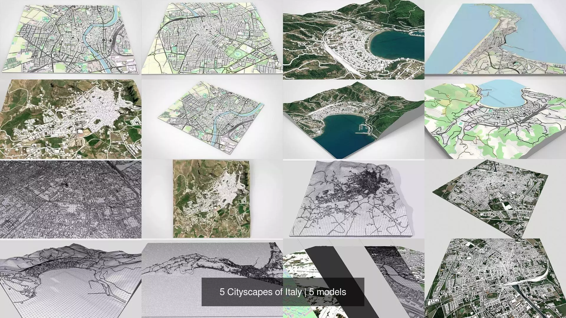 5 Cityscapes of Italy 3D Model Collection_0