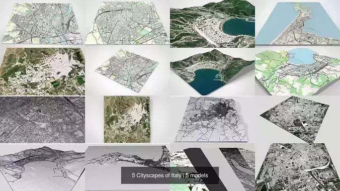 5 Cityscapes of Italy 3D Model Collection
