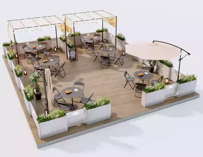 Outdoor Cafe and Restaurant Seating Elements 15