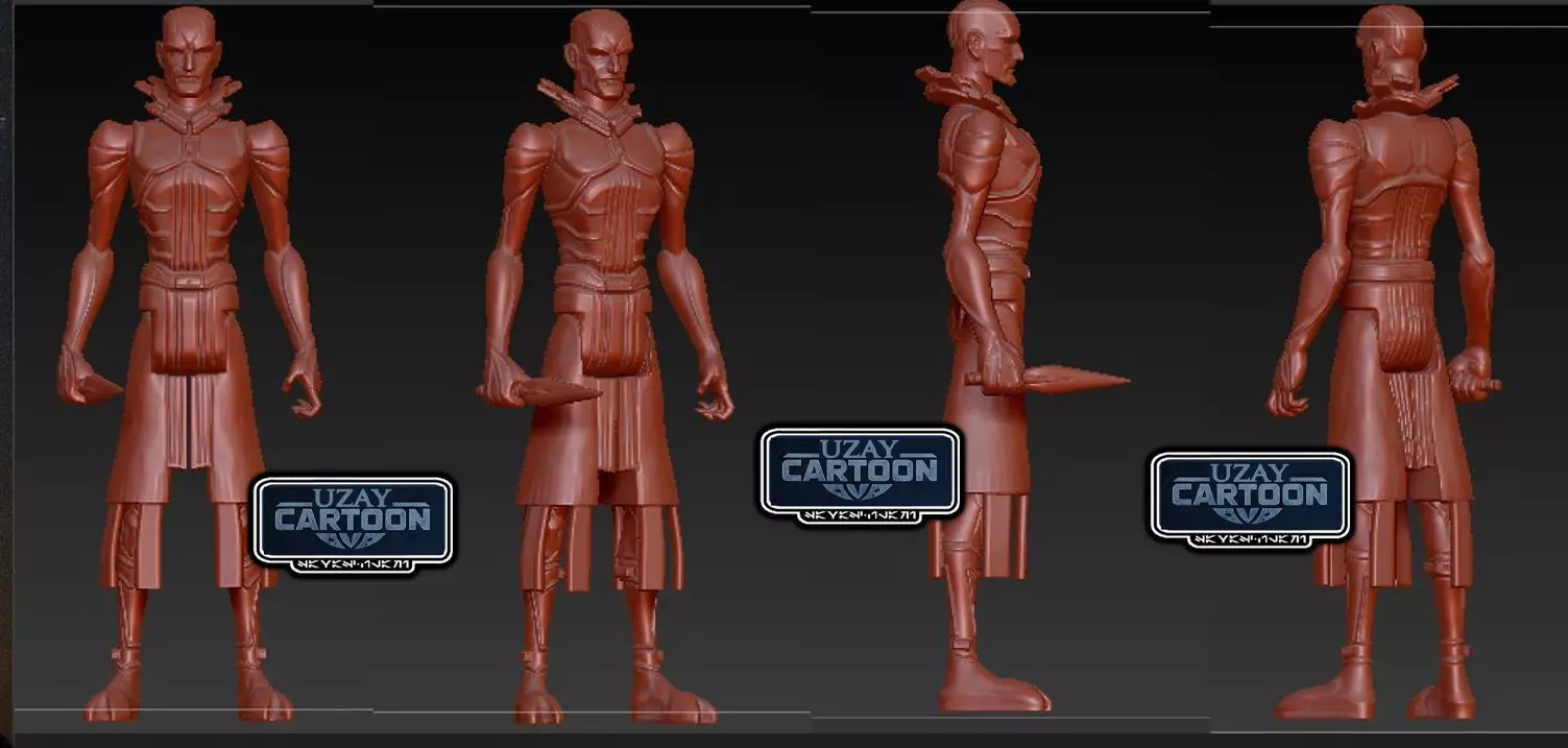 Star wars clone wars articulated Mortis son   3D print model_2