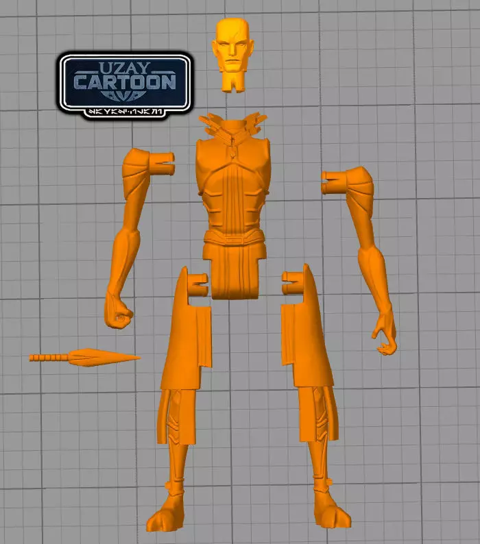 Star wars clone wars articulated Mortis son   3D print model_1