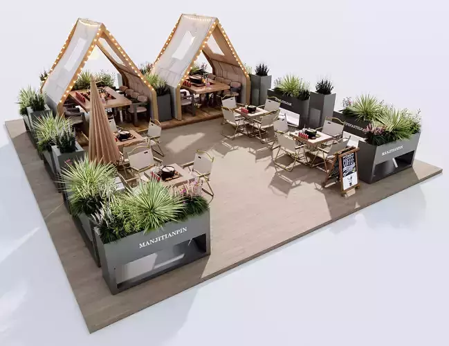 Outdoor Cafe and Restaurant Seating Elements 16