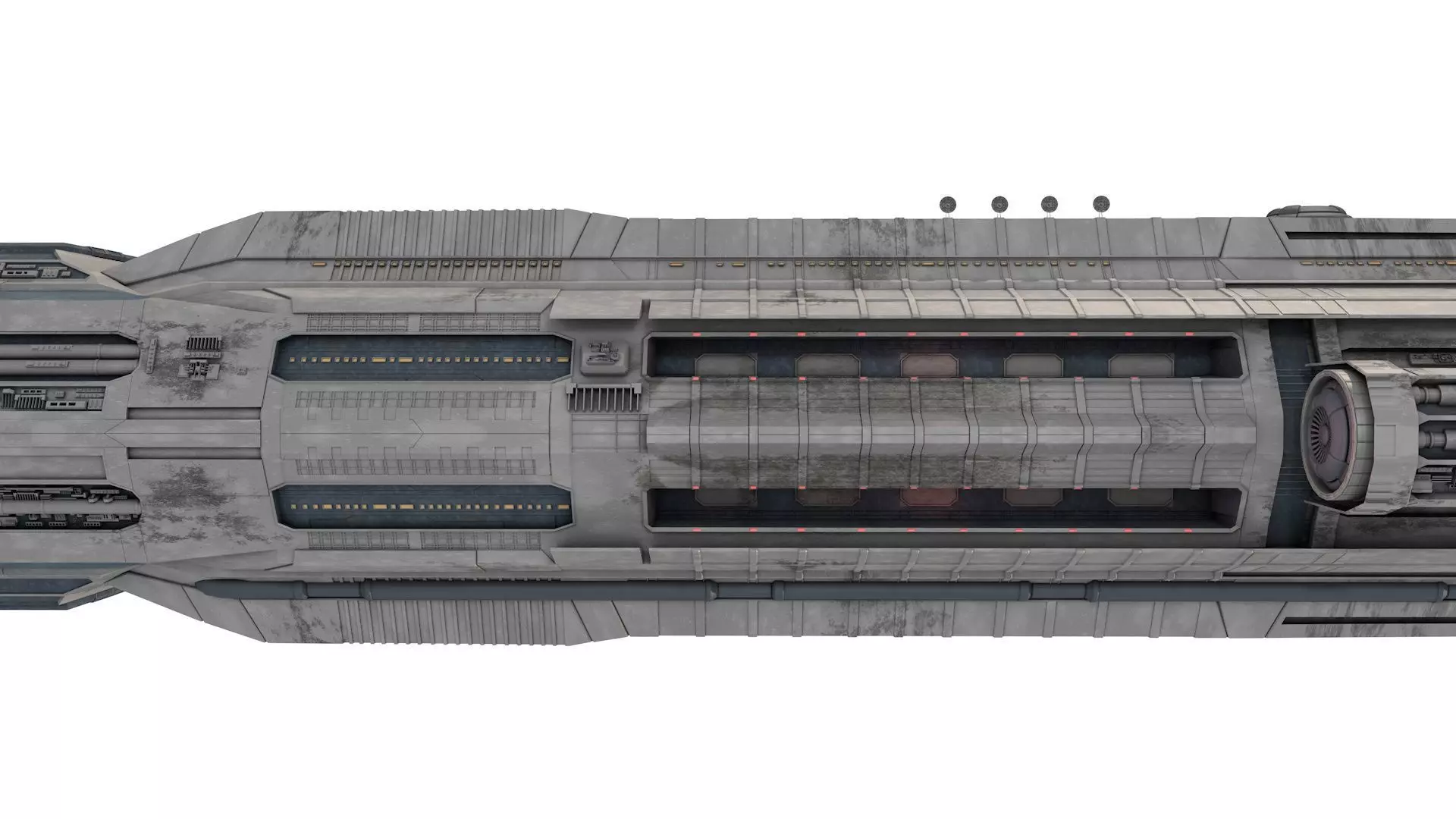 Star Cruiser Highly Detailed SciFi Spaceship with PBR Materials 3D model_12