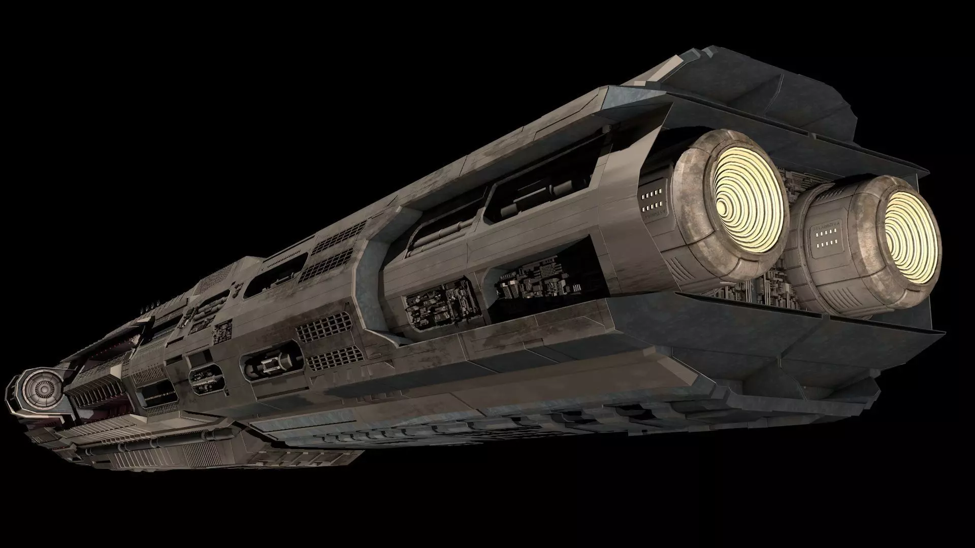 Star Cruiser Highly Detailed SciFi Spaceship with PBR Materials 3D model_27