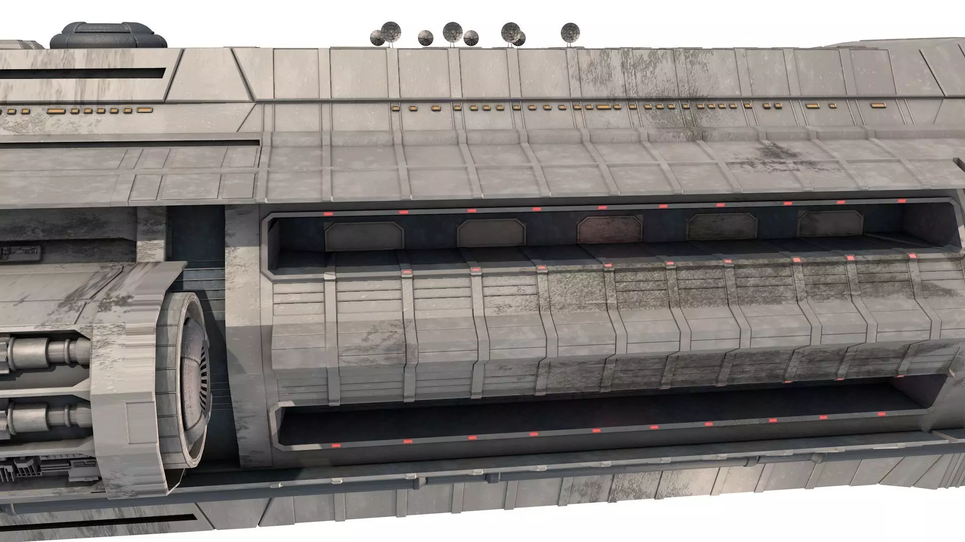 Star Cruiser Highly Detailed SciFi Spaceship with PBR Materials 3D model_17